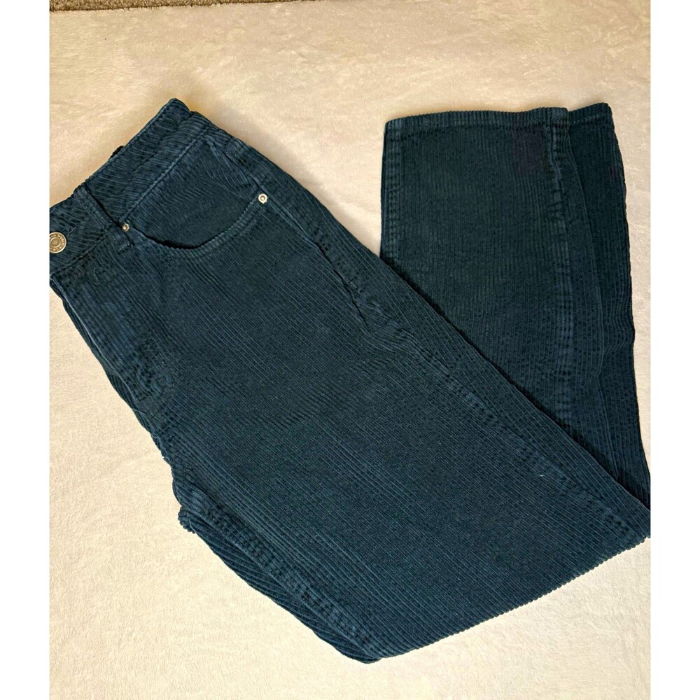 PacSun Women's Blue Corduroy Pants Slim Fit Straight Leg Mid Rise Pockets